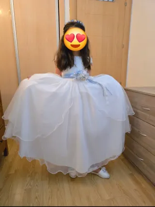 Conjunto Comunión Vestido, Esparteñas y Corona