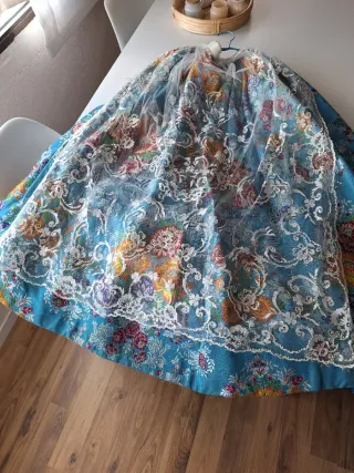 Traje de Fallera azul para niña de 12 - 14 años.