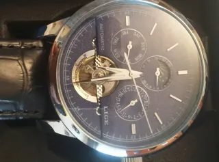 Reloj Lige Automático Tourbillon Azul Plata