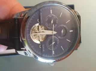 Reloj Lige Automático Tourbillon Azul Plata