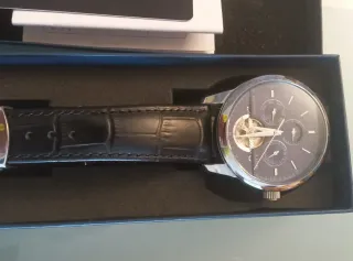 Reloj Lige Automático Tourbillon Azul Plata