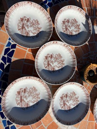 Juego Platos Vintage Spanish Crown Ironstone