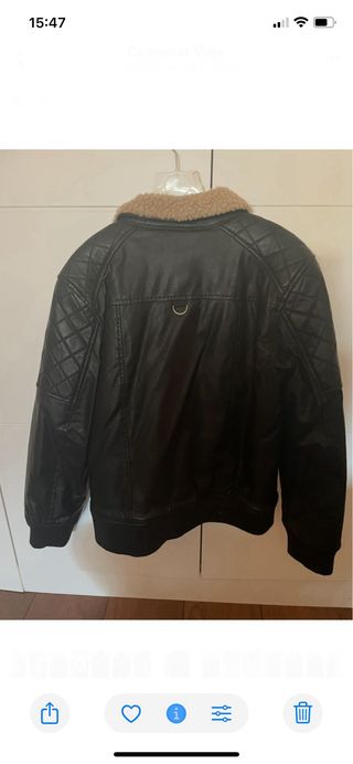 Cazadora cuero sintetico forrada talla 12.