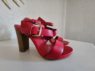 Sandalias Piel Cafè Noir Tacón 10cm Rojas