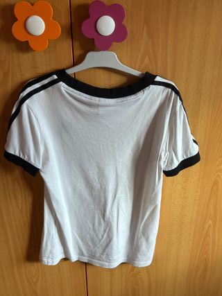 Camiseta Adidas Originals Blanca y Negra Talla XS
