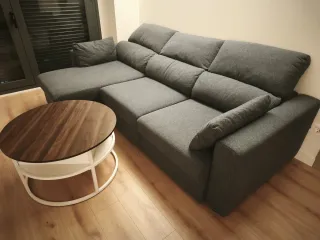 Mesa de centro redonda madera y metal