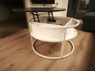 Mesa de centro redonda madera y metal