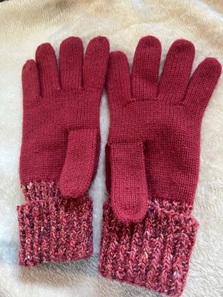 Guantes de punto burdeos