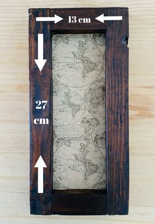 Cuadro decorativo rústico mapa mundo