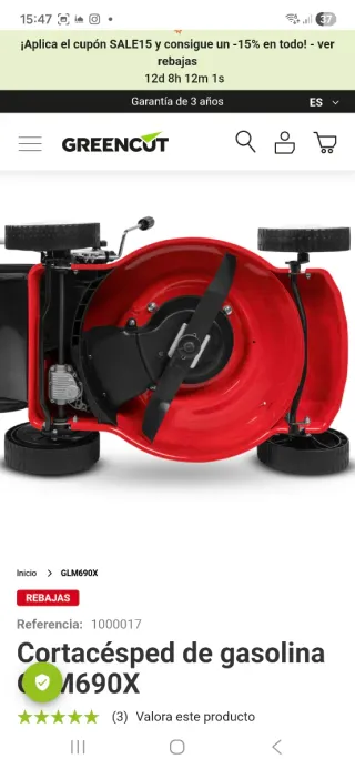 Cortacésped autopropulsado gasolina