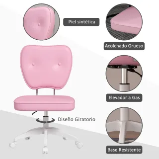 Silla de oficina giratoria rosa