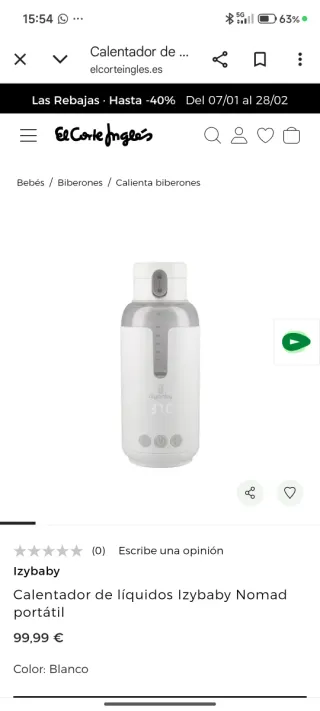 Calienta biberones portátil Izybaby