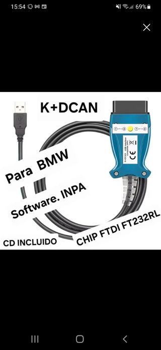 Cable K+DCAN BMW INPA FTDI