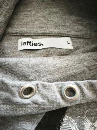 Sudadera Lefties gris cuello alto talla L
