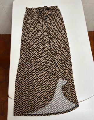 Falda larga estampada geométrica