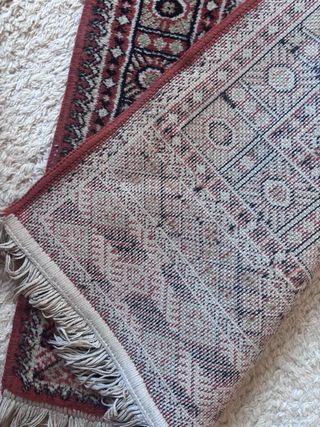 Alfombra Lana Clásica Roja y Marrón