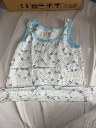Camiseta tirantes S&Y flores azules Talla S