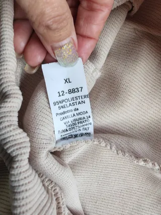 Pantaloni beige a coste