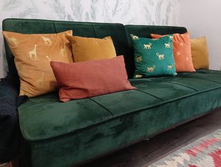 Sofá Cama 3 Plazas Terciopelo Verde