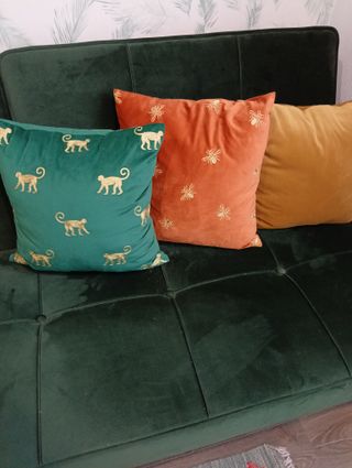 Sofá Cama 3 Plazas Terciopelo Verde