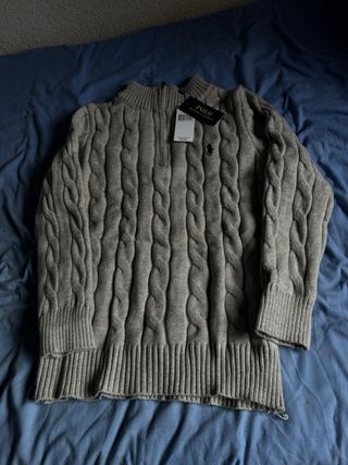 Jersey Polo Ralph Lauren Talla S Gris Cable Knit