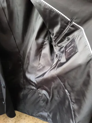 Americana traje hombre negra