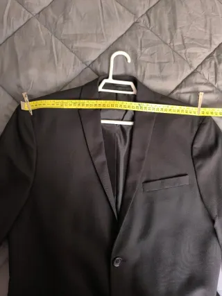 Americana traje hombre negra