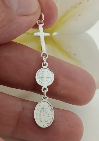 Colgante Plata 925, 3 Protectores cristianos.