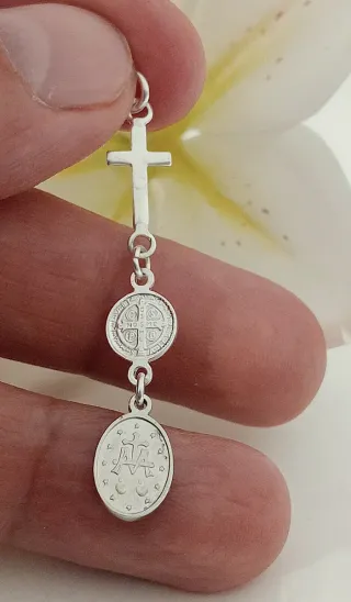 Colgante Plata 925, 3 Protectores cristianos.