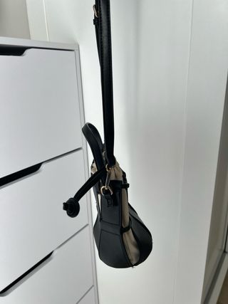 Bolso Saco Zara Negro y Beige