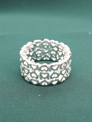 Anillo Plata Ley 925 Corazones Nuevo