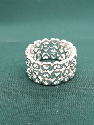 Anillo Plata Ley 925 Corazones Nuevo