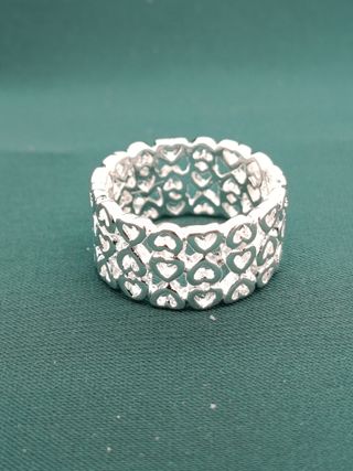 Anillo Plata Ley 925 Corazones Nuevo