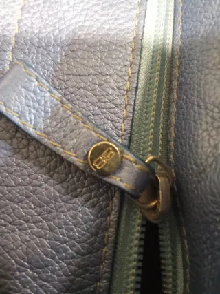 Borsa vintage Balenciaga blu metallizzato e argentato