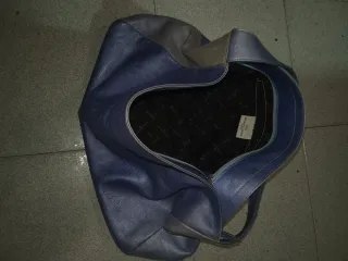 Borsa vintage Balenciaga blu metallizzato e argentato