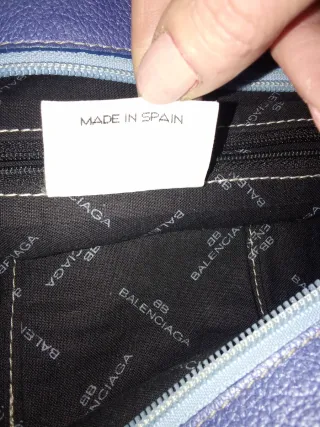 Borsa vintage Balenciaga blu metallizzato e argentato