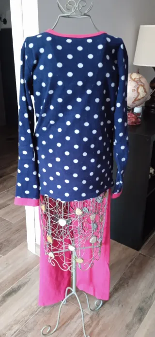 Pijama franela azul y rosa