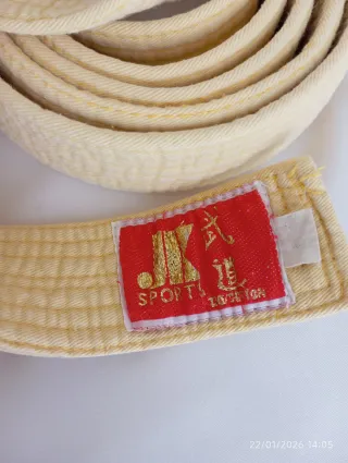 Cintura vintage arti marziali gialla SPORT cm 2,40