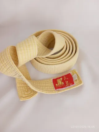 Cintura vintage arti marziali gialla SPORT cm 2,40