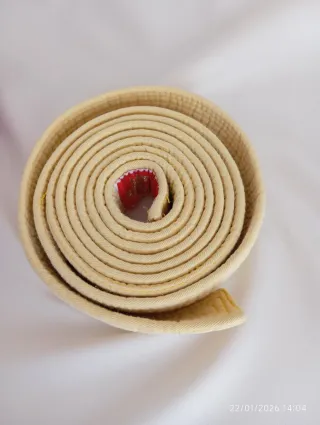 Cintura vintage arti marziali gialla SPORT cm 2,40