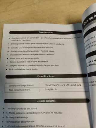 Aire acondicionado portátil