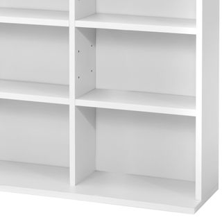 Estantería para DVD-CD, baldas ajustables, 180 x 102 x 23,5 cm, blanco