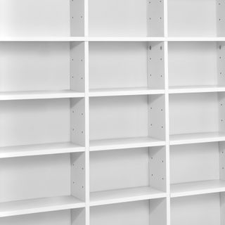 Estantería para DVD-CD, baldas ajustables, 180 x 102 x 23,5 cm, blanco