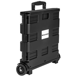 Carrito para la compra de 46L plegable y con asa telescópica negro