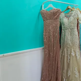 Vestido de fiesta gris talla S