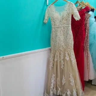 Vestido de fiesta gris talla S