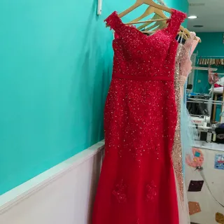 Vestido de fiesta gris talla S