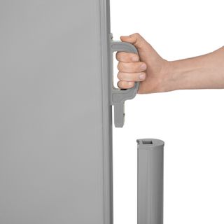 Toldo lateral doble extensible de aluminio, opaco, 160x600 cm, gris