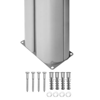 Toldo lateral doble extensible de aluminio, opaco, 160x600 cm, gris