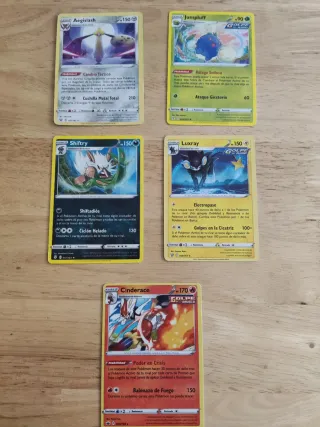 Cromos Pokémon Aegislash, Jumpluff, Shiftry, Luxra